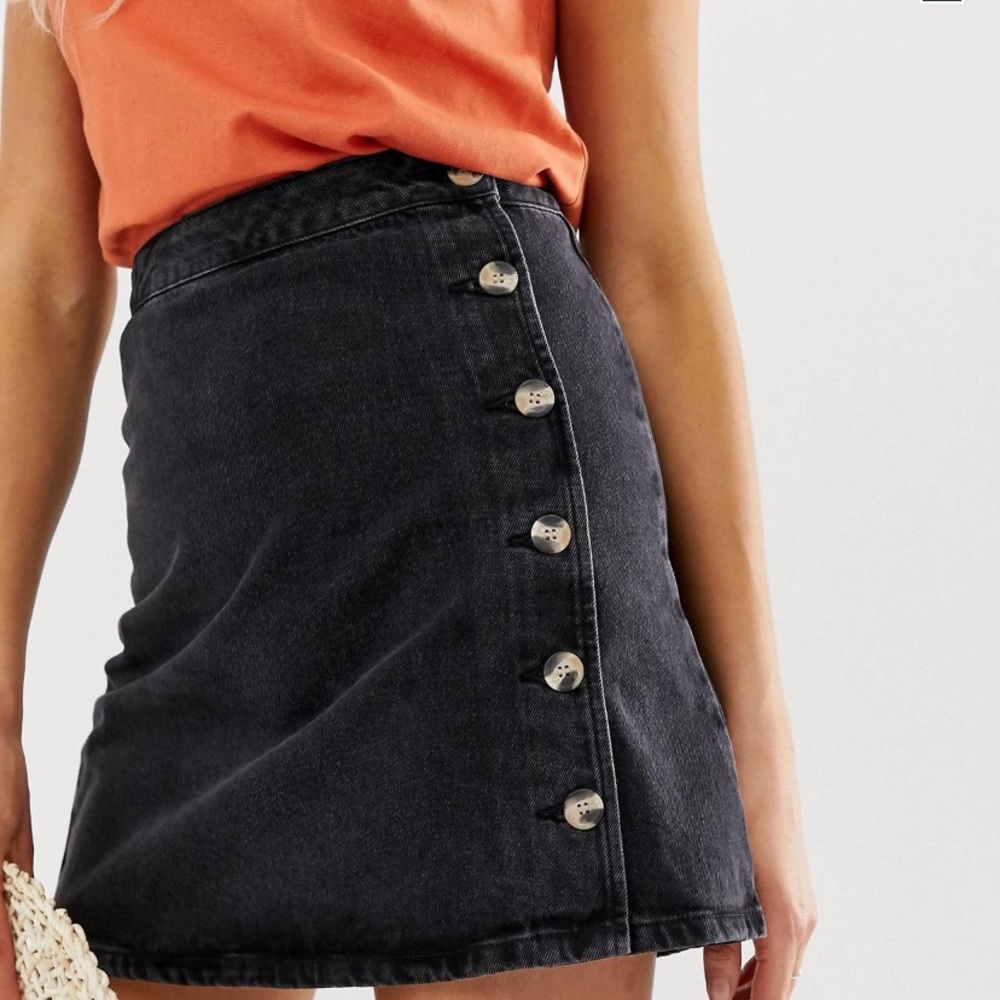 ASOS Tall Black Denim Skirt